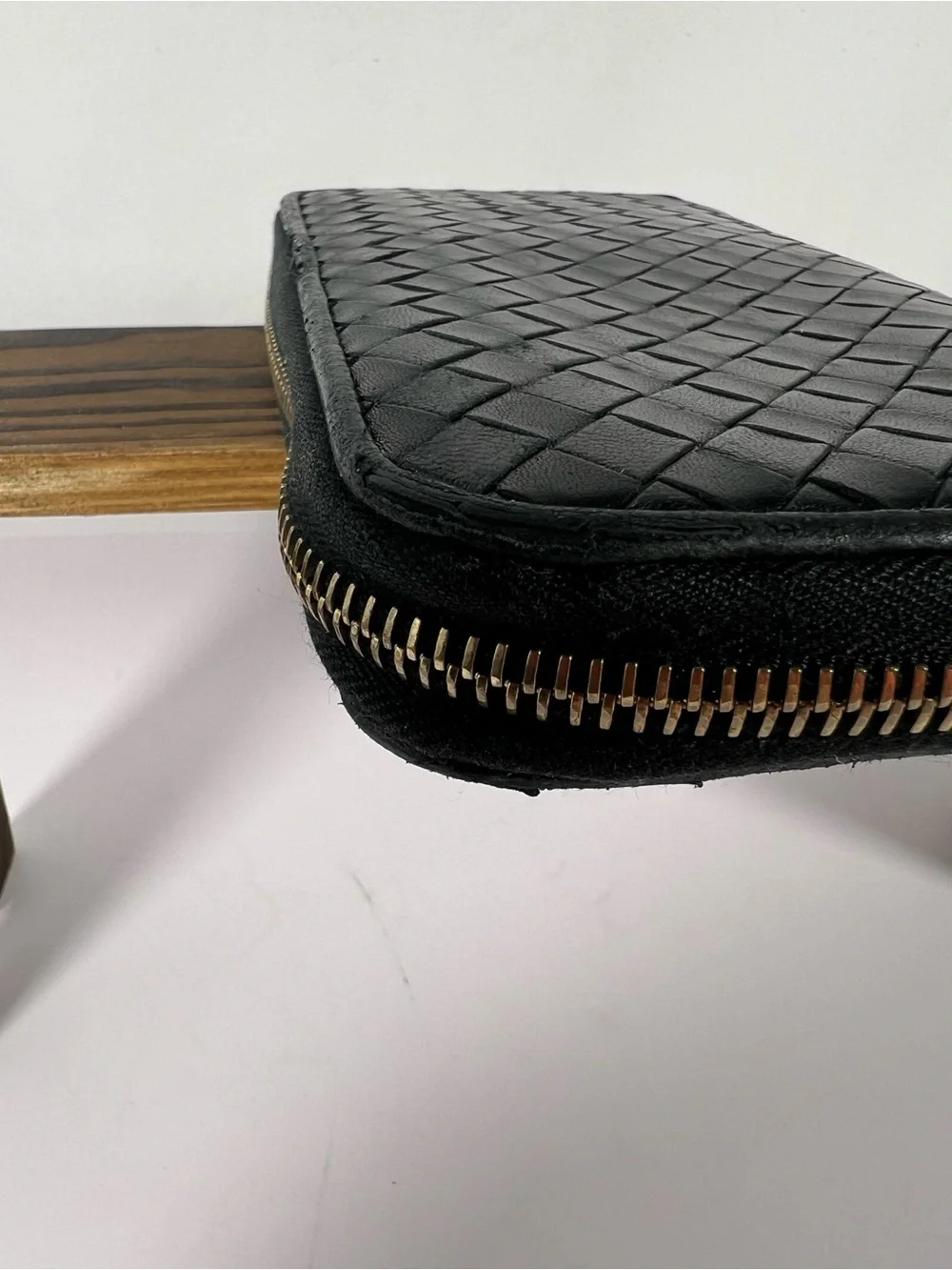 1259: Bottega Veneta Intrecciato Zip Around Leather Continental Wallet